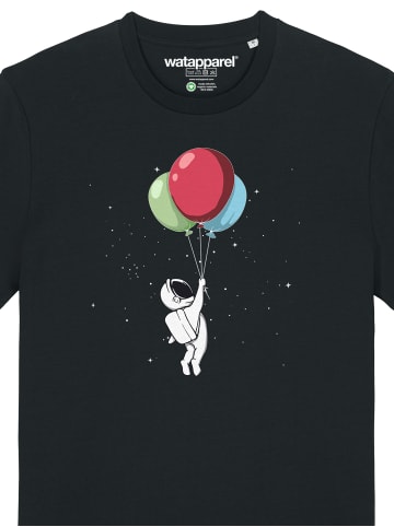 wat? Apparel T-Shirt Little Balloon Astronaut in Schwarz