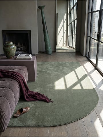 KADIMA DESIGN Hochflorteppich Uni Antirutsch weich wohnlich Wohnzimmer gemütlich in Waldgrün