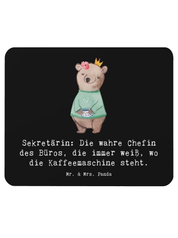 Mr. & Mrs. Panda Mouse Pad Sekretärin Chef mit Spruch in Schwarz