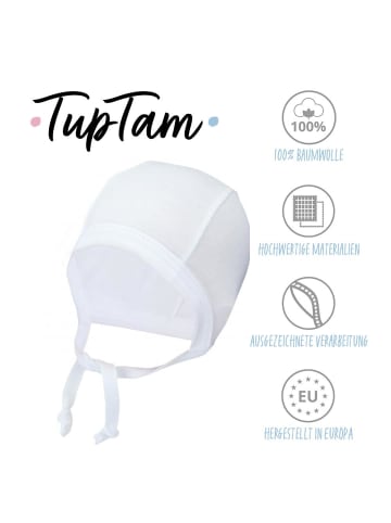 TupTam Unisex Baby Erstlingsmütze zum Binden 2er Pack in weiß