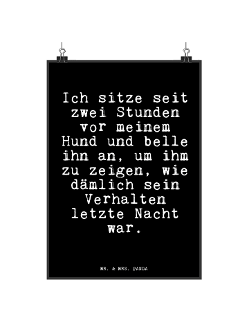 Mr. & Mrs. Panda Bild Ich sitze seit zwei... mit Spruch in Schwarz