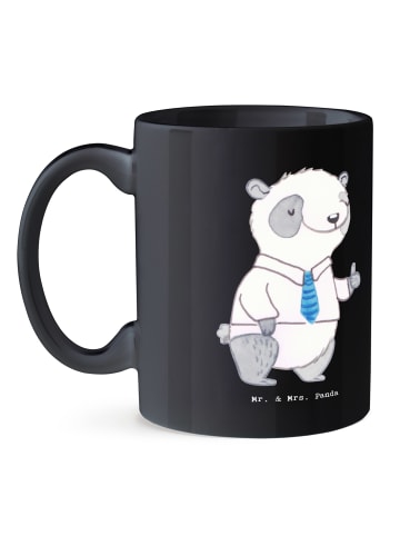 Mr. & Mrs. Panda Tasse Bürgermeister Job mit Spruch in Schwarz