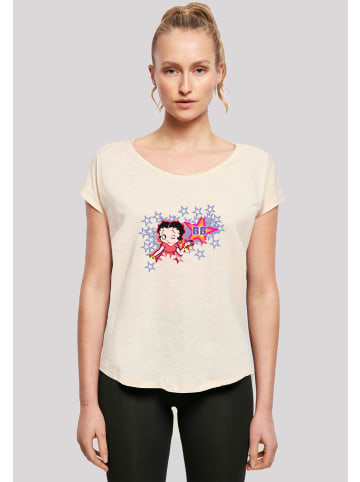 F4NT4STIC Long Cut T-Shirt Betty Boop Purple Stars And Dots in Whitesand