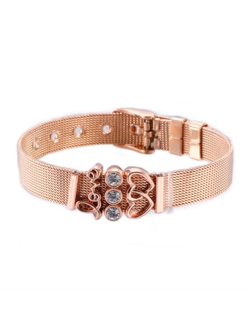 Steel_Art Armband Milanaise rosegold in weiß