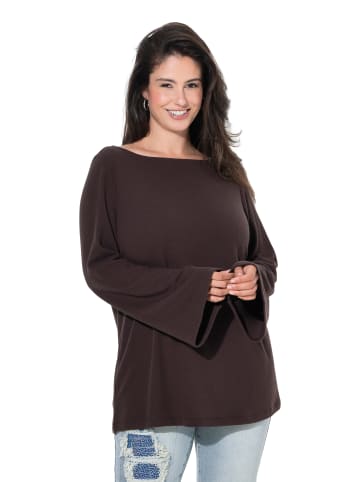 Ulla Popken Langarmshirt in mahagoni