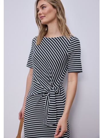 Street One Gestreiftes Kleid mit Knotendetail in Shadowed Navy