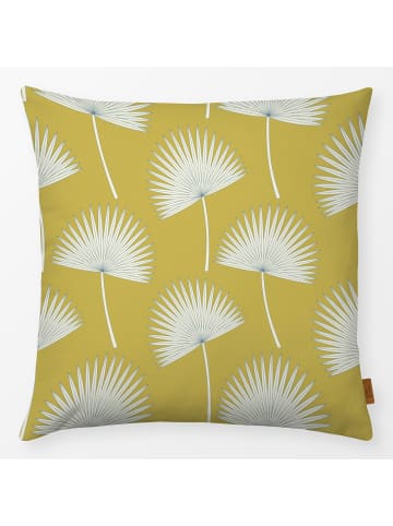 Textilwerk.com Kissen "sunshine palm leave mustard" in Gelb / Weiss