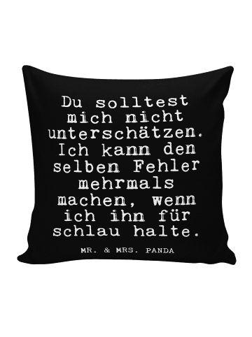Mr. & Mrs. Panda Kissen 40x40 Du solltest mich nicht... mit Spruch in Schwarz