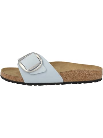 Birkenstock Pantolette Madrid Big Buckle Nubukleder schmal in hellblau