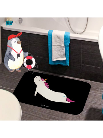 Mr. & Mrs. Panda Badvorleger Einhorn Yoga ohne Spruch in Schwarz