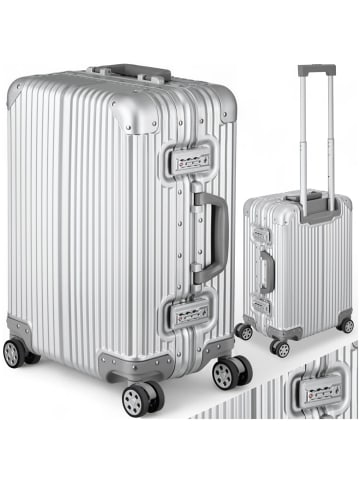 tectake Aluminium Boardtrolley Airway gängige Handgepäckgröße von 20 Zoll mit Teleskopgr