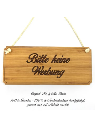 Mr. & Mrs. Panda Eingangsschild Bitte keine Werbung mit Spruch in Keine Angabe