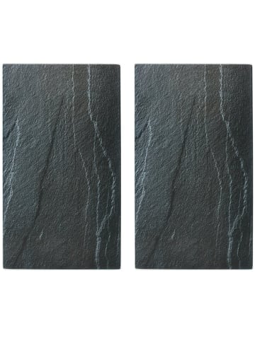 Zeller ANTHRAZIT SLATE Glasplatte für Herd - 2 Stück in Anthrazitfarben