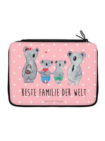 Mr. & Mrs. Panda Federtasche Koala Familie zwei mit Spruch in Rot Pastell
