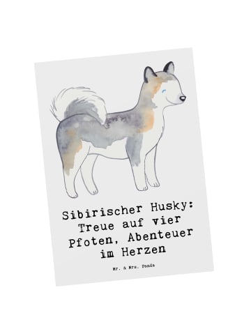 Mr. & Mrs. Panda Postkarte Sibirischer Husky mit Spruch in Weiß