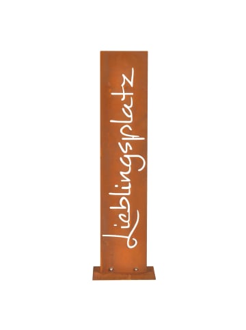 relaxdays Gartendeko "Lieblingsplatz" in Braun - (B)20 x (H)71 x (T)15 cm