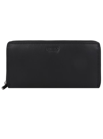 mano Donna Giulia Geldbörse Leder 20 cm in schwarz