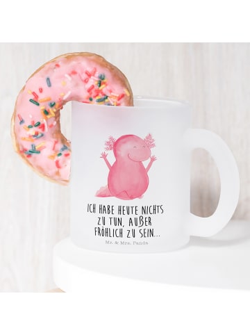 Mr. & Mrs. Panda Teetasse Axolotl Hurra mit Spruch in Transparent