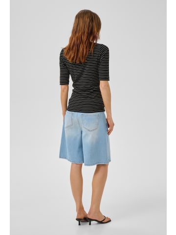 My Essential Wardrobe T-shirt MWKallura Casual fit in Black W. Oatmeal Stripe