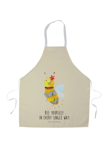 Mr. & Mrs. Panda Kellner Schürze Biene Blume mit Spruch in Gelb Pastell