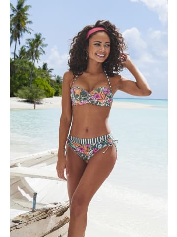 Venice Beach Bandeau-Bikini-Top in oliv-bedruckt