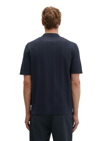 Marc O'Polo Kurzarm-Feinstrickshirt DFB Travel Collection in Deep Night Blue