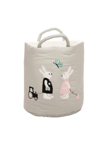 BABY LAL® Aufbewahrungskorb "HASENREUNDE &Co." in Grau/Weiß - (L) 40 x (B) 35cm