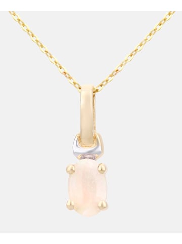 Diamant L'éternel Halskette mit Anhänger aus 375 Gelbgold mit Opal