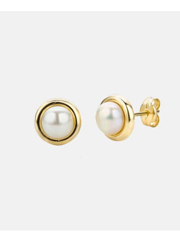 Diamant L'éternel Ohrringe aus 585 Gelbgold mit Perle