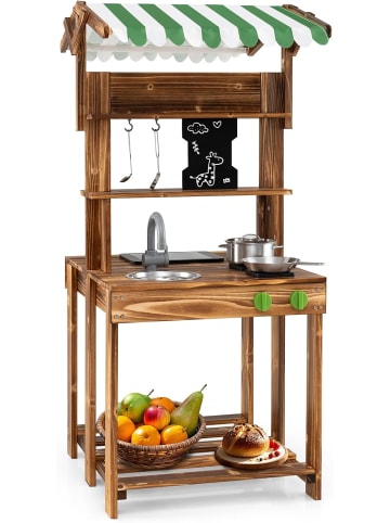 COSTWAY Matschküche Kinder Outdoor in Braun