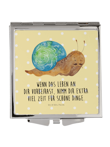Mr. & Mrs. Panda Schminkspiegel Schnecke Sir mit Spruch in Gelb Pastell