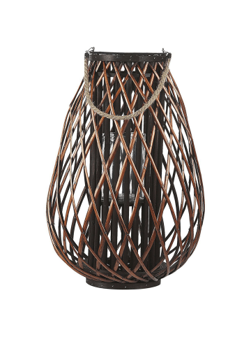 Beliani Laterne KIUSIU in Braun - (W) 40 x (H) 60 x (L) 40 cm