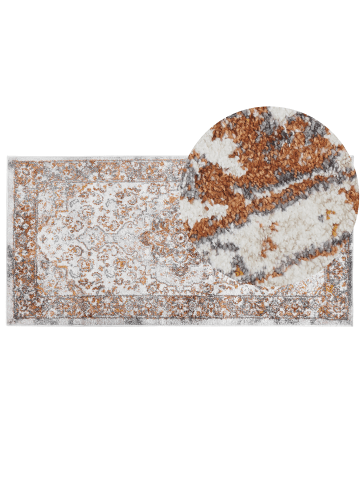 Beliani Orientalisch VAYK in Beige/Braun - (W) 80 x (H) 80 x (L) 150 cm