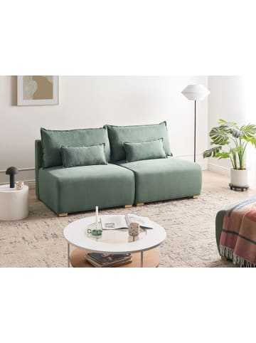 Beliani Modulsofa NERBO in Grün/Braun - (W) 200 x (H) 97 x (L) 106 cm