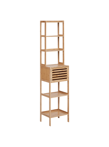 Beliani Badezimmerregal LEHI in Braun - (W) 36 x (H) 160 x (L) 30 cm