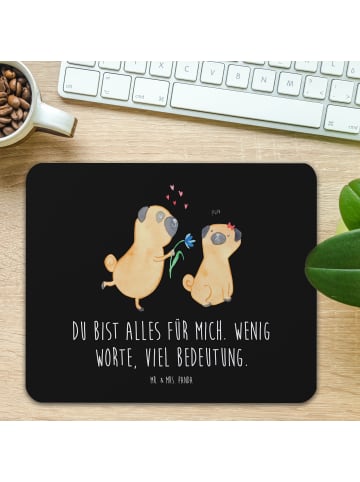 Mr. & Mrs. Panda Mouse Pad Mops Verliebt mit Spruch in Schwarz