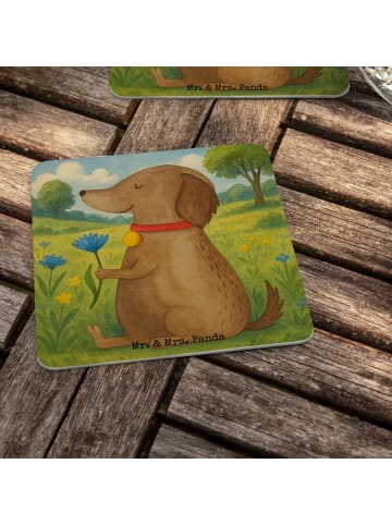 Mr. & Mrs. Panda gläseruntersetzer Hund Blume Design ohne Spruch in Weiß