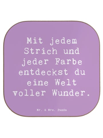Mr. & Mrs. Panda Getränkeuntersetzer Spruch Die Freude an der Kr... in Lavendeltraum