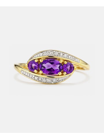 Diamant L'éternel Ring, mit Amethyst, 375 Gelbgold