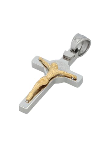 Adeliás Unisex Anhänger – Kreuz Kreuzanhänger aus Edelstahl in silber