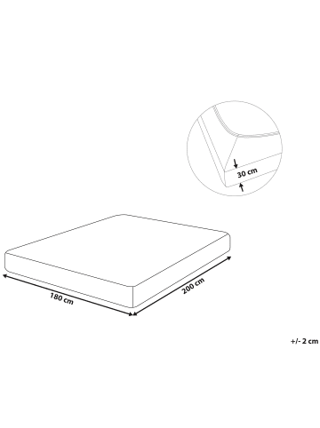 Beliani Bettlaken JANBU in Blau - (W) 180 x (H) 30 x (L) 200 cm