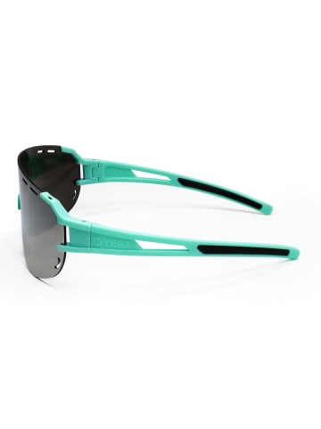 YEAZ SUNGLOW Sport-Sonnenbrille weiß/blau in grün / silber