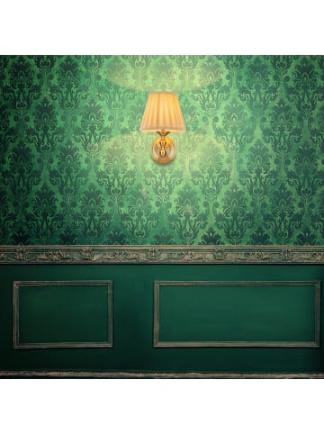 relaxdays 2 x Wandlampe in Cremeweiß/ Messing - (B)29 x (H)30 x (T)23,5 cm