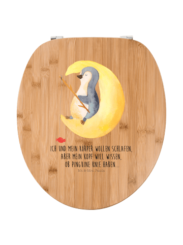 Mr. & Mrs. Panda Toilettensitz Pinguin Mond mit Spruch in Braun