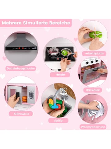 COSTWAY Eck Spielküche ab 3 Jahren in Rosa