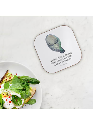 Mr. & Mrs. Panda Tassenuntersetzer Seekuh Happy mit Spruch in Weiß