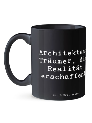 Mr. & Mrs. Panda Tasse Spruch Architekt Träumer mit Spruch in Schwarz