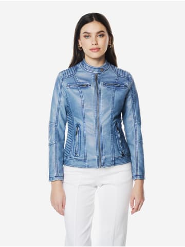 KOROSHI Damen-bikerjacke aus kunstleder in blau