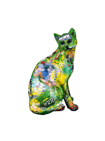 GILDE Katze "Street Art" in Bunt - H. 28 cm - B. 22 cm