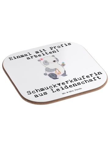 Mr. & Mrs. Panda Flaschenuntersetzer Schmuckverkäuferin Leidensc... in Weiß